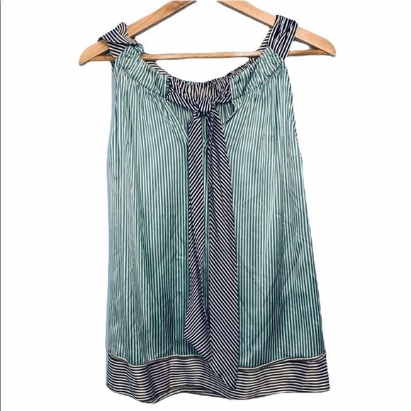 BCBGMaxazria Striped Halter Silk Top S - Picture 5 of 12